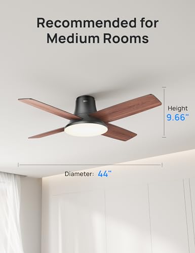 Dreo 44'' Ceiling fans with Lights and Remote, 6-Level Dimmable Lighting & 5-Color Tone