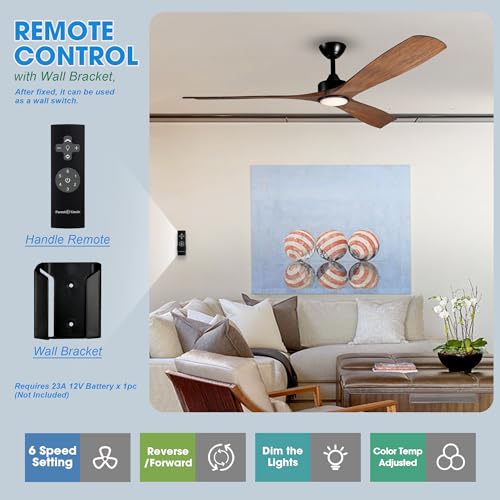Parrot Uncle Ceiling Fans with Lights 60 Inch Large Ceiling Fan with Remote Control