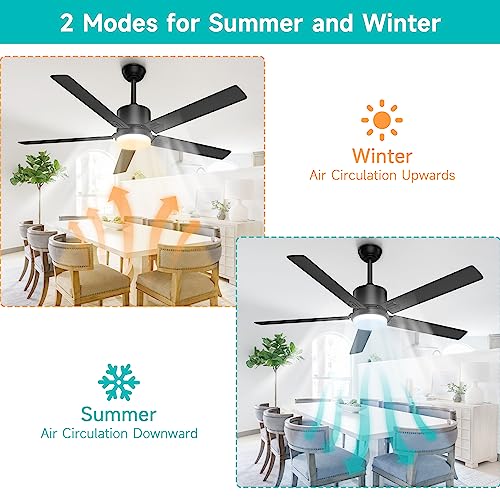 BECLOG Ceiling Fan with Light, 60" Ceiling Fans with Remote
